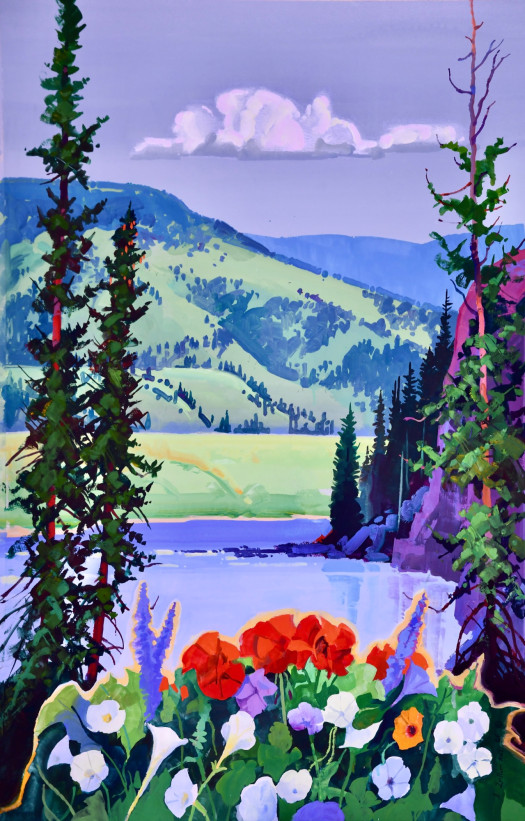 Mountain Flowers, View From My Studio