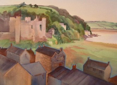 View of Laugharne, Wales 