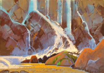 Ouzel Bird & Portrait of Hidden Falls #4 Ouzel Bird & Portrait of Hidden Falls #4